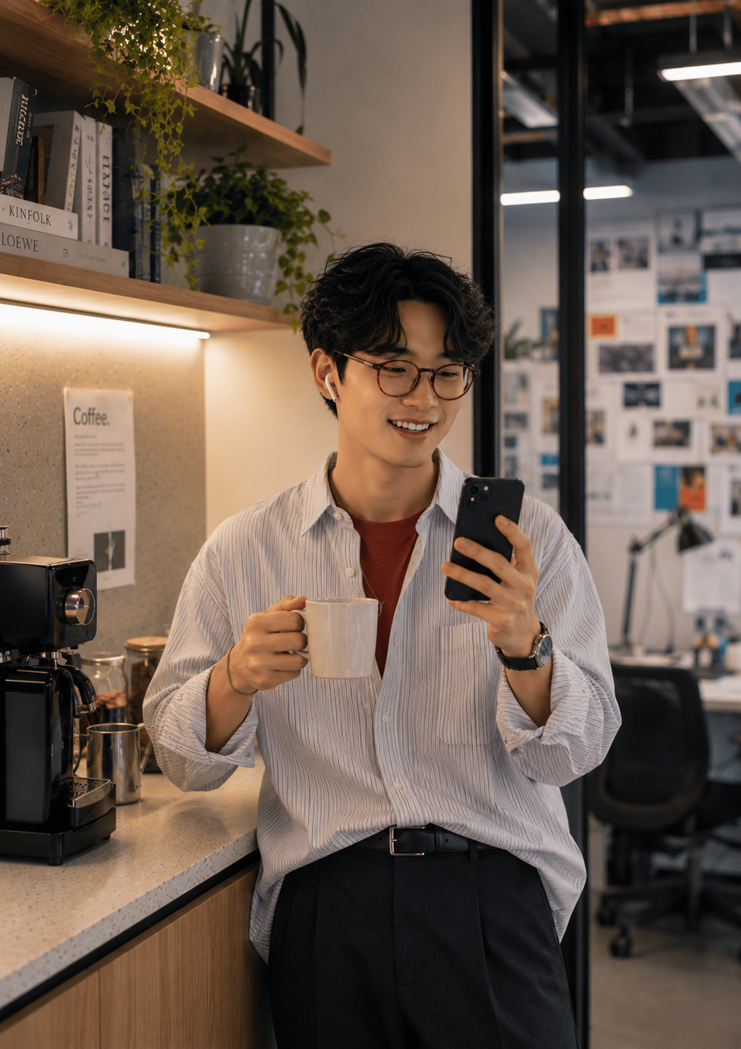 Participant reviewing feedback on a phone